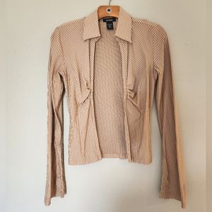 Express Pinstripe Long Sleeve Top